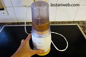 kelapa sangrai diblender