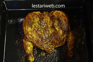 ayam bekakak setengah matang