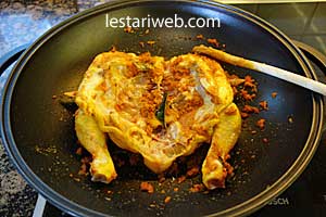 ayam dimasak bekakak