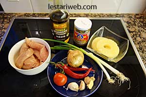 Bahan Ayam Nanas Tumis Tauco