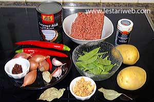 Bahan Daging Kuah Santan