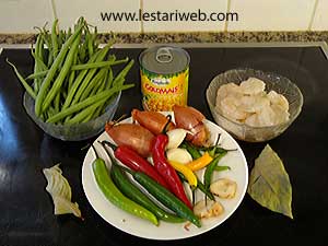 Bahan Oseng Buncis Udang