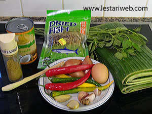 Bahan Pepes Ikan Teri