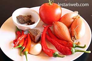 Bahan Sambal Terasi Penyetan