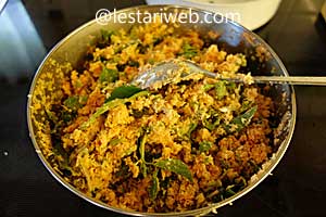 adonan mentah masakan botok lamtoro