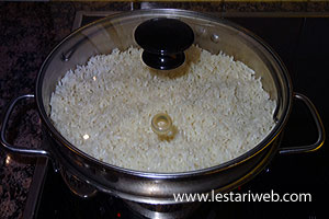 Ketan Kukus Setengah Matang