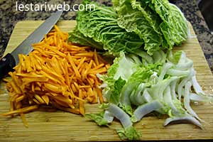 Orak Arik Sawi utih Step 1