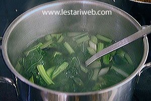 Sawi Hijau Nasi Tempong