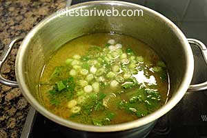 daun bawang untuk kuah tahu campur