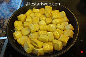 tahu potong dadu digoreng