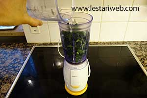 irisan daun pandan dan air