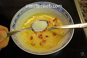 telur dadar pedas diberi garam