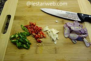 bumbu iris tumis tahu ikan asin