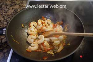 Udang Ditumis Bok Coy