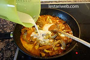 santan kental untuk masak udang labu siam