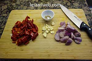 bahan bumbu untuk masakan udang labu siam